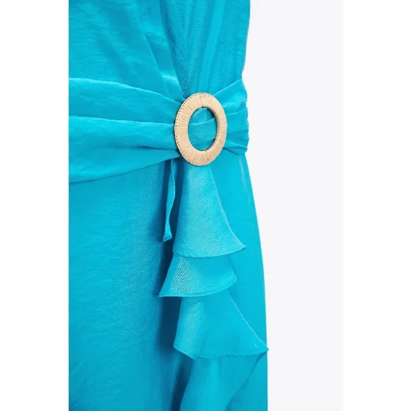 Zara Ruffled midi dress with buckle - Picture 10 of 12